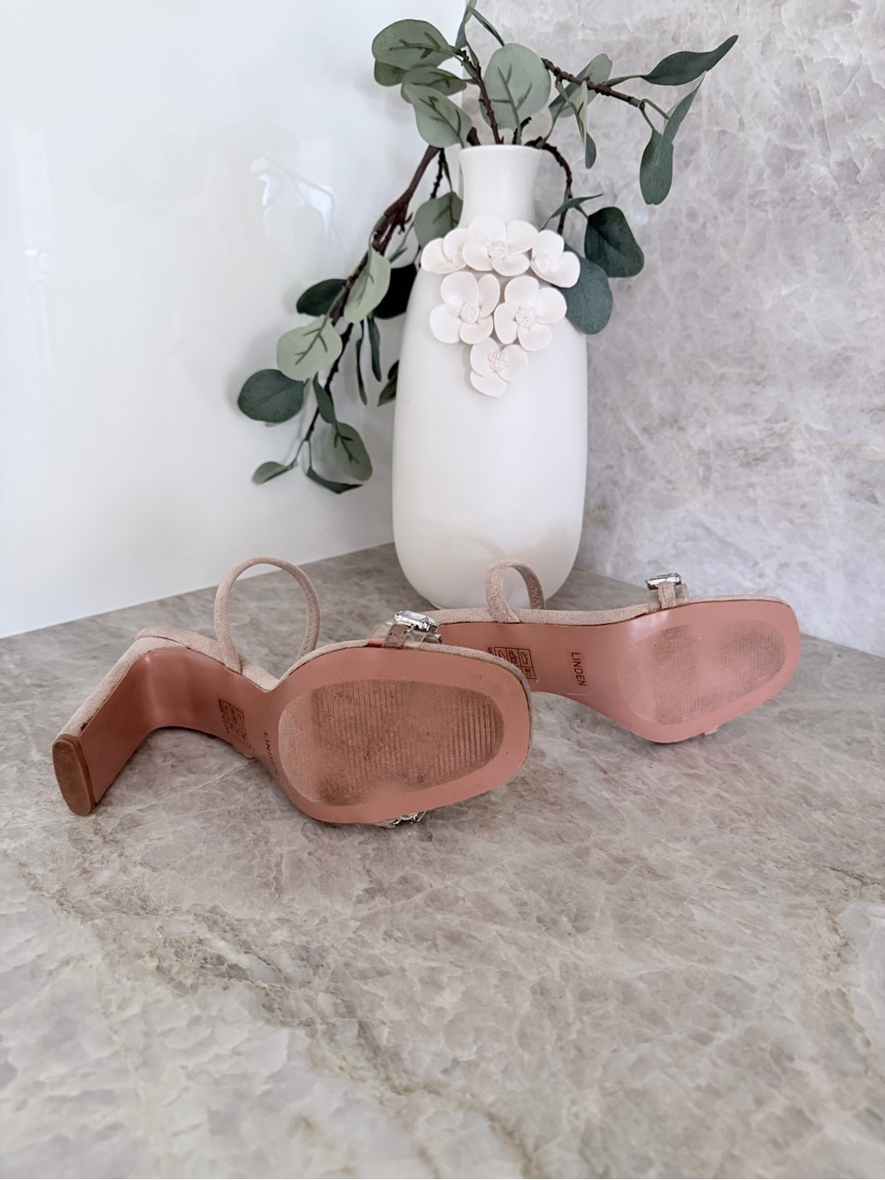 Lulu's Nude Crystal-Strap Block Heels - Picture 8 of 10